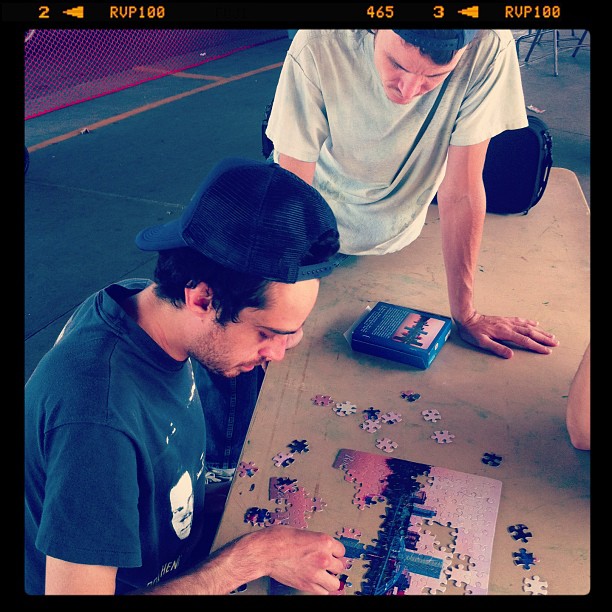 Keeping sharp with a Puzzle of the Rochester skyline.