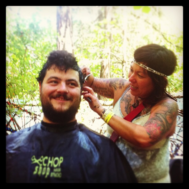 HAIRCUT IN THE WOODS #GWIN got what I need!!!